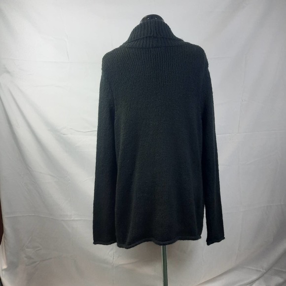 White Stag Black Oversized Grandma Grandpa Sweater front patch pockets XL 16-18 - Picture 2 of 5